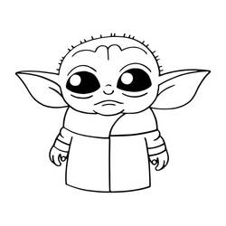 Disegno da colorare: Baby Yoda (Personaggi dei Cartoni Animati) #195054 - Pagine da Colorare Stampabili Gratuite