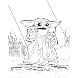 Disegno da colorare: Baby Yoda (Personaggi dei Cartoni Animati) #195085 - Pagine da Colorare Stampabili Gratuite