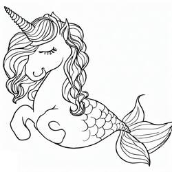 Disegno da colorare: Unicorno Sirena (Personaggi) #186417 - Pagine da Colorare Stampabili Gratuite