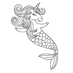 Disegno da colorare: Unicorno Sirena (Personaggi) #186422 - Pagine da Colorare Stampabili Gratuite