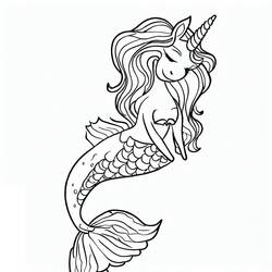 Disegno da colorare: Unicorno Sirena (Personaggi) #186437 - Pagine da Colorare Stampabili Gratuite