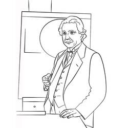 Disegno da colorare: Albert Einstein (Persone famose) #190720 - Pagine da Colorare Stampabili Gratuite