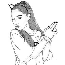 Disegno da colorare: Ariana Grande (Persone famose) #214380 - Pagine da Colorare Stampabili Gratuite