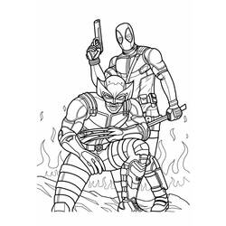 Disegni da colorare: Deadpool e Wolverine - Pagine da Colorare Stampabili Gratuite