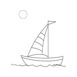 Disegno da colorare: Barca a Vela (Trasporti) #143702 - Pagine da Colorare Stampabili Gratuite