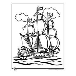 Disegno da colorare: Nave Pirata (Trasporti) #138214 - Pagine da Colorare Stampabili Gratuite