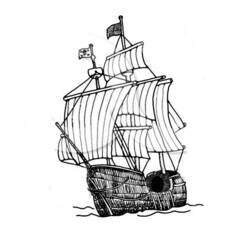 Disegno da colorare: Nave Pirata (Trasporti) #138404 - Pagine da Colorare Stampabili Gratuite