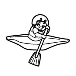 Disegno da colorare: Piccola Barca / Canoa (Trasporti) #142179 - Pagine da Colorare Stampabili Gratuite