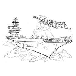 Disegno da colorare: Portaerei (Trasporti) #137852 - Pagine da Colorare Stampabili Gratuite