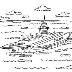 Disegno da colorare: Portaerei (Trasporti) #137863 - Pagine da Colorare Stampabili Gratuite