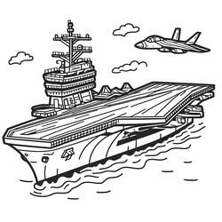 Disegno da colorare: Portaerei (Trasporti) #206160 - Pagine da Colorare Stampabili Gratuite