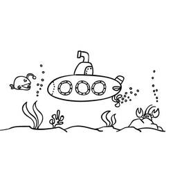 Disegno da colorare: Sottomarino (Trasporti) #206200 - Pagine da Colorare Stampabili Gratuite