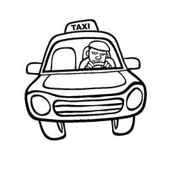 Disegno da colorare: Taxi (Trasporti) #137189 - Pagine da Colorare Stampabili Gratuite