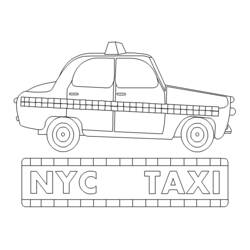 Disegno da colorare: Taxi (Trasporti) #137201 - Pagine da Colorare Stampabili Gratuite