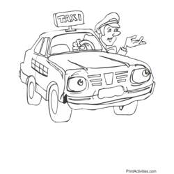 Disegno da colorare: Taxi (Trasporti) #137219 - Pagine da Colorare Stampabili Gratuite