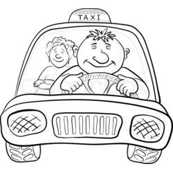 Disegno da colorare: Taxi (Trasporti) #137225 - Pagine da Colorare Stampabili Gratuite