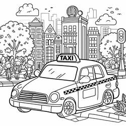 Disegno da colorare: Taxi (Trasporti) #204436 - Pagine da Colorare Stampabili Gratuite