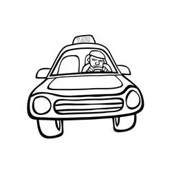Disegno da colorare: Taxi (Trasporti) #204456 - Pagine da Colorare Stampabili Gratuite