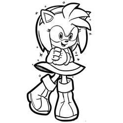 Disegni da colorare: Amy Rose - Pagine da Colorare Stampabili Gratuite