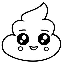 Disegno Cacca emoji con faccia allegra da colorare Disegno Cacca emoji con faccia allegra da colorare
