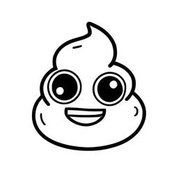 Disegno Cacca simpatica con occhi grandi e sorriso da colorare Disegno Cacca simpatica con occhi grandi e sorriso da colorare