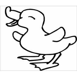 Disegno Anatra che camina con il becco aperto da colorare