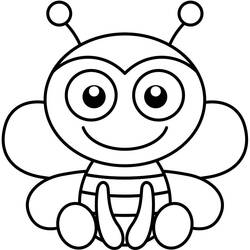Disegno Ape sorridente con occhi grandi da colorare