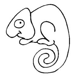 Disegno Camaleonte con la coda a spirale da colorare