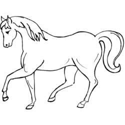 Disegno Cavallo che cammina con criniera mossa da colorare
