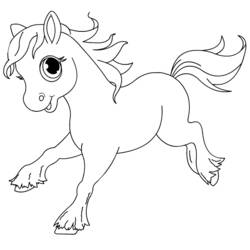 Disegno Cavallo con occhi grandi al trotto da colorare