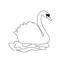 Disegno Cigno che galleggia con grazia sull'acqua da colorare