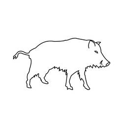 Disegno Cinghiale che cammina di profilo da colorare