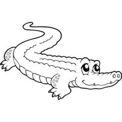 Disegno Coccodrillo con la coda arrotolata da colorare Disegno Coccodrillo con la coda arrotolata da colorare