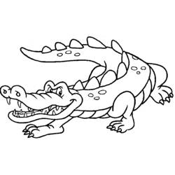 Disegno Coccodrillo sorridente in piedi da colorare Disegno Coccodrillo sorridente in piedi da colorare