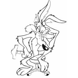 Disegno Coyote pensieroso con la mano sul mento da colorare Disegno Coyote pensieroso con la mano sul mento da colorare