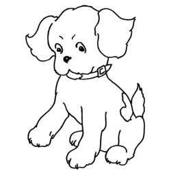 Disegno Cucciolo seduto con orecchie pendenti da colorare