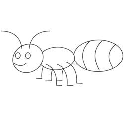 Disegno Formica sorridente e semplice da colorare