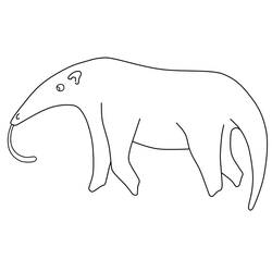 Disegno Formichiere che cammina con muso lungo da colorare Disegno Formichiere che cammina con muso lungo da colorare