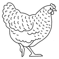 Disegno Gallina in piedi di profilo da colorare