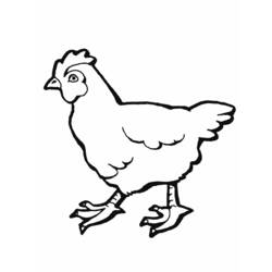 Disegno Gallina che cammina di profilo da colorare
