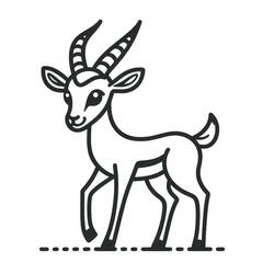 Disegno Gazzella in piedi su una linea di terreno punteggiata da colorare