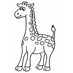 Disegno Giraffa in piedi che sorride da colorare