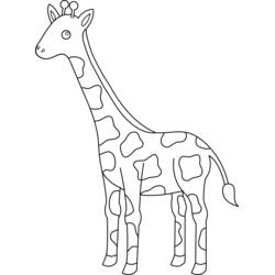 Disegno Giraffa in piedi con macchie sul corpo da colorare