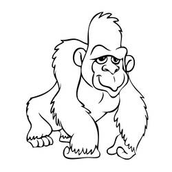 Disegno Gorilla che cammina con faccia buffa da colorare