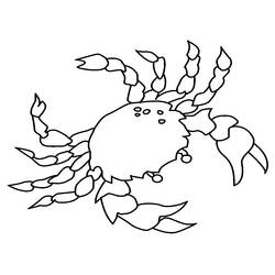 Disegno Granchio con grandi chele e zampe lunghe da colorare Disegno Granchio con grandi chele e zampe lunghe da colorare