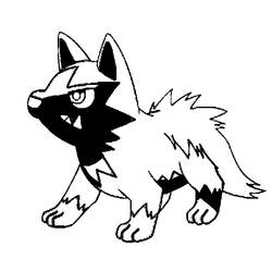 Disegno Iena in stile Pokémon in piedi con pelo spinoso da colorare