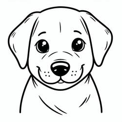 Disegno Labrador viso sorridente in primo piano da colorare Disegno Labrador viso sorridente in primo piano da colorare
