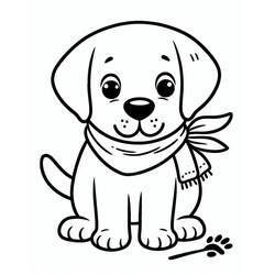 Disegno Labrador con una sciarpa da colorare Disegno Labrador con una sciarpa da colorare