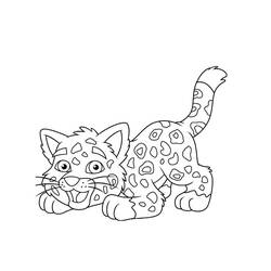 Disegno Cucciolo di leopardo che gioca da colorare