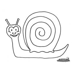 Disegno Lumaca sorridente con guscio a spirale da colorare